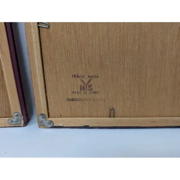 Vintage Pair of Japanese‎ Silk Paintings Embroidered Crewel Asian Mount Fuji MCM Mixed Media